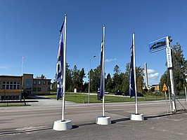 3 st flaggstänger med fundament | Formenta