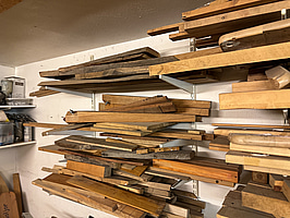 Parti med trä, företrädesvis för inredning båtar