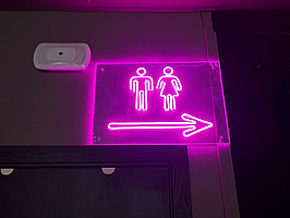 Neonskylt för WC