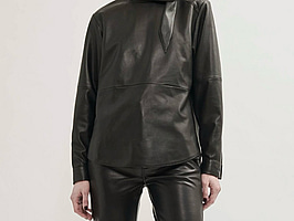 Skinnskjorta Teurn, Nathalie top, svart, stl. 34
