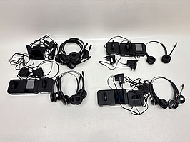 10 st. Hörlurar Jabra olika modeller med diverse tillbehör.