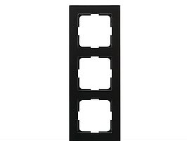 Kombinationsram/täckram Elko, PLUS Option, svart glas, sotat, 3-fack