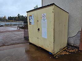 Plåtskåp för gastuber