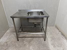 Diskbänk rostfri med stålram