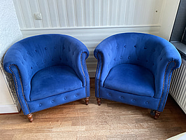 2 st. Fåtöljer, blå