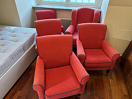 5 st. Fåtöljer, röd