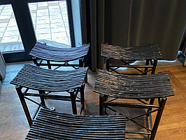 5 st. Pallar, svartmålade bambu