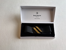 Hårband i läder med 14k guldpläterade detaljer Balmain Paris