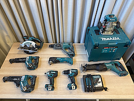 9 st batterimaskiner Makita