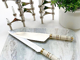 Kockkniv och brödkniv Bon Centuri, Oyster white