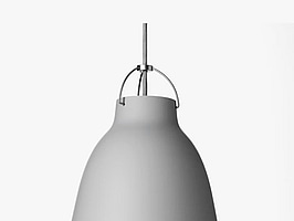 Taklampa Fritz Hansen Caravaggio P2 ljusgrå. Ord. pris inkl. moms: ca 5399 kr.