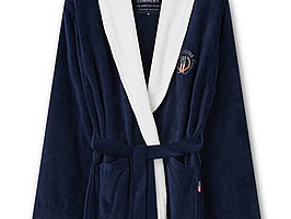 Morgonrock Lexington cotton velour contrast robe, blå/vit, stl. L. Ord. pris inkl. moms: ca 1895 kr.