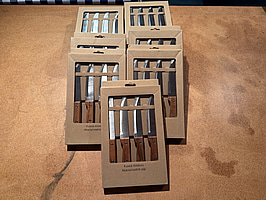 4-pack köttknivar, Akacia/rostfritt stål