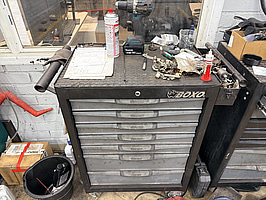 Verktygsvagn Boxo 100 cm, Makita skruvdragare 18V, powerfix hylsnyckelväska