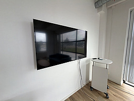 TV Samsung 65 tum UE65H6475SUXXE Full HD inkl. konferensbord på hjul