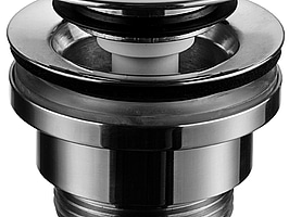 2 st. (NY) Bottenventil Tapwell 74400 Universal Pop-up, borstad krom