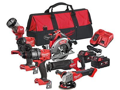 (NY) KOMBIKIT  MILWAUKEE M18, FPP6E3-502B, 2X5,0AH, LADDARE