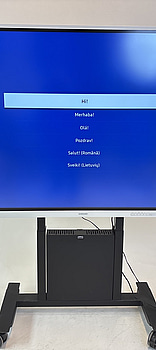 Skärm Samsung Flip, WM85B 85 tum touchskärm inkl. TV-ställ på hjul