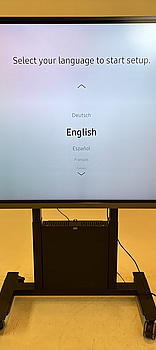 Skärm Samsung Flip, WM85R 85 tum touchskärm inkl. TV-ställ på hjul