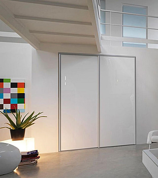 Skjutdörr Regalux, vit/ljusgrå