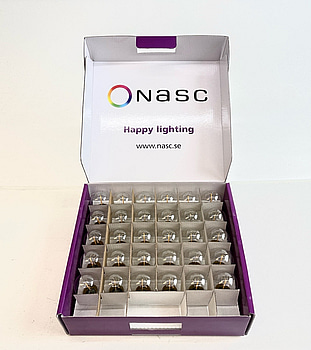 120 st. LED-lampor Nasc, mini globe 1w, B22, Filament, 60 lm