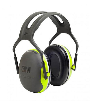 4 ST. HÖRSELKÅPA 3M PELTOR X4 HEADBAND LIME/GRÅ - HÖRSELSKYDD