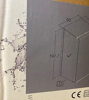 DUSCHDÖRR CAMARGUE VAL RAK 90 CM, KROM KLART GLAS 6MM