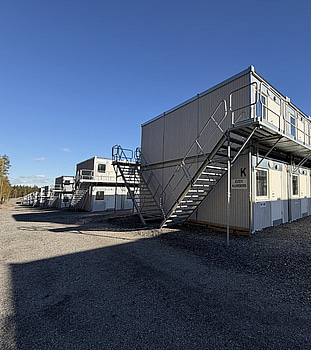 40 st Bodar med 2 lägenheter i varje (Modulby) - Etablering K (40 modular units with 2 apartments in each – Block K)