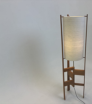 Golvlampa Xandl.nl, tyg och ek