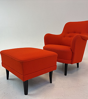 Fåtölj inkl. fotpall Carl Malmsten