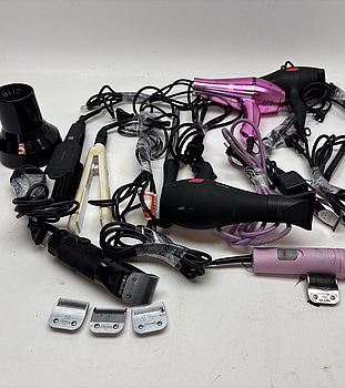 Parti med hårstylingverktyg