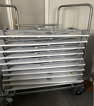 10 st. Konferensbord Elj, ihopfällbara inkl. vagn