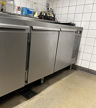 Köksbänk med kylförvaring, Rostfri