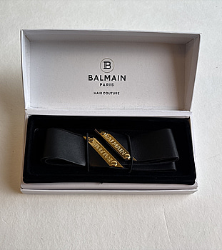 Hårband i läder med 14k guldpläterade detaljer Balmain Paris