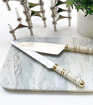 Kockkniv och brödkniv Bon Centuri, Oyster white