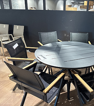 Alma matbord Ø120 cm inkl. 6 st stolar, Venture Home