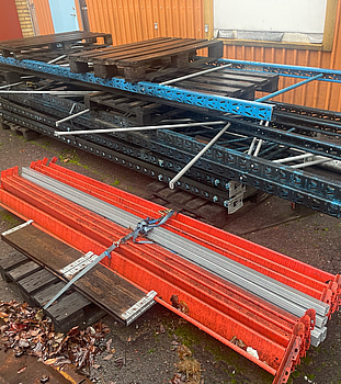 Pallställage EAB, blåa och orange