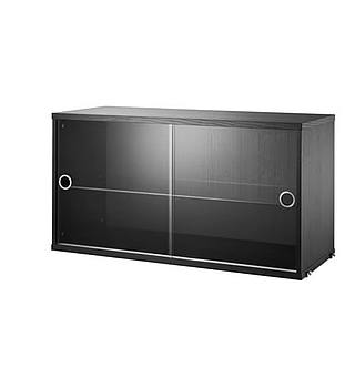 Vitrinskåp String, svart ask 78cm. Ord. pris inkl. moms: ca 4149 kr.