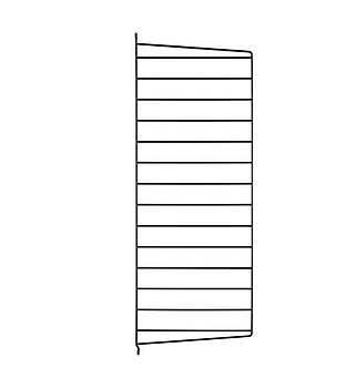 4 st. Väggavel String, svart, 75x30 cm.