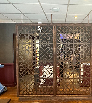 Rumsdelare, 3-panel, mörkbrun