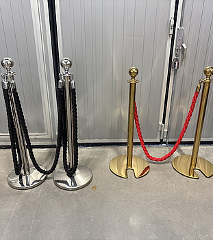 Entréstolpar, 2 par, förkromade i guld och silver