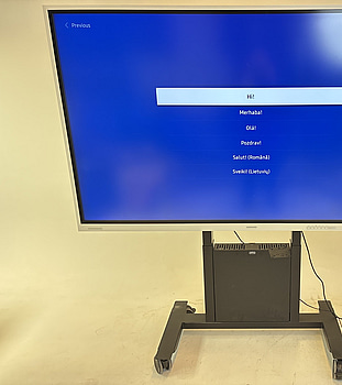 Skärm Samsung Flip, WM85B 85 tum touchskärm inkl. TV-ställ på hjul
