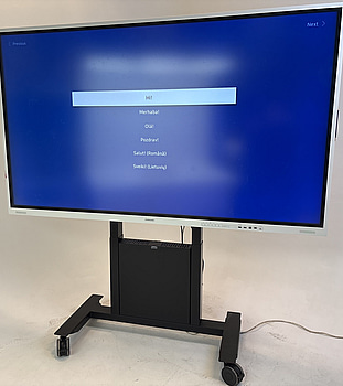Skärm Samsung Flip, WM85B 85 tum touchskärm inkl. TV-ställ på hjul