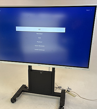 Skärm Samsung Flip WM85B 85 tum touchskärm inkl. TV-ställ på hjul