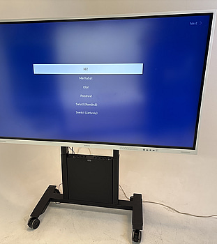 Skärm Samsung Flip, WM85B 85 tum touchskärm inkl. TV-ställ på hjul