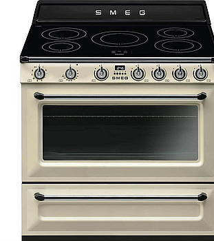Induktionsspis Smeg 90x60 cm Creme TR90IP2