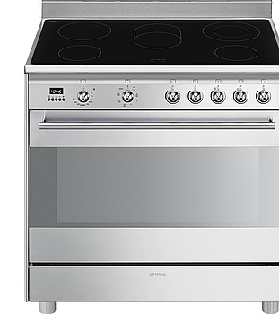 Glaskeramikspis Smeg 90x60 cm Rostfritt stål Classic SCD91CMX9