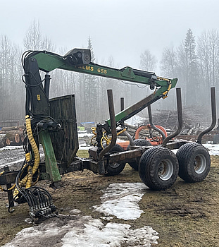 Skogsvagn med kran Palms P655 | 2004