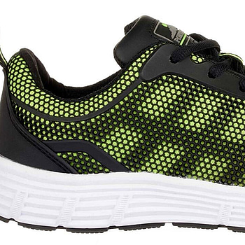 SKYDDSKO PORTWEST, TOVE TRAINER, SVART/GRÖN, STL. 43