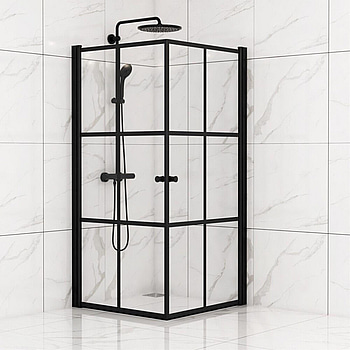 DUSCHHÖRNA SUNWIND SET TIANA SPRÖJS 90X90CM SVART